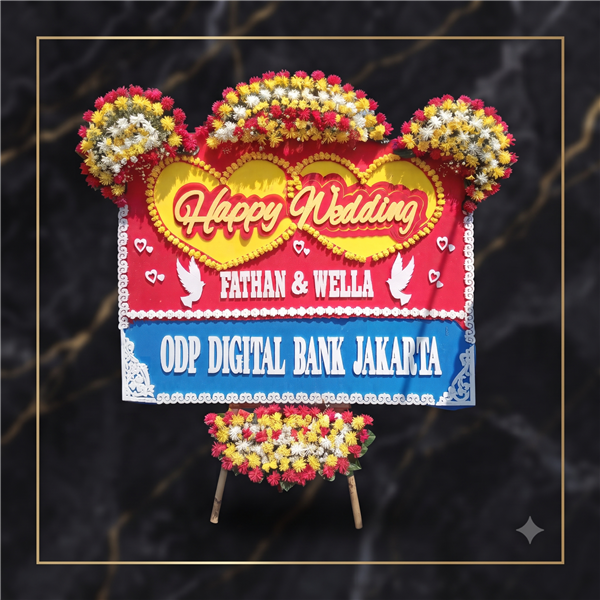 Bunga Papan Happy Wedding 2 Burung